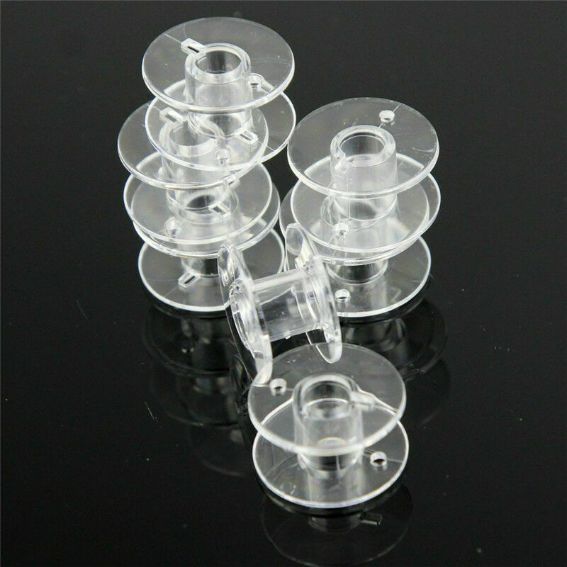 25 PLASTIC BOBBINS SPOOLS FOR SEWING MACHINE ACCESSORY WITH BOBBIN CASE BOX