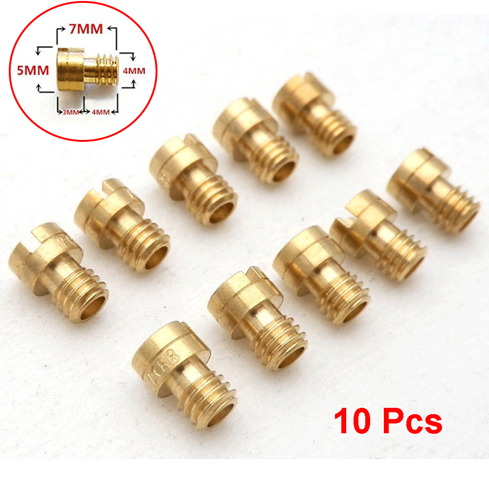 10Pcs M4 Round Head Main Jet for GY6 50cc 139QMB Scooter Carb PZ19 Carburetor