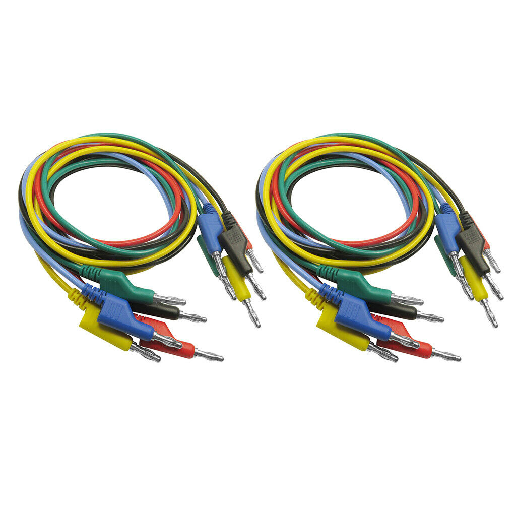 10 Pieces 4mm Banana to Banana Plug Test Cable Lead for Multimeter 5 Colors