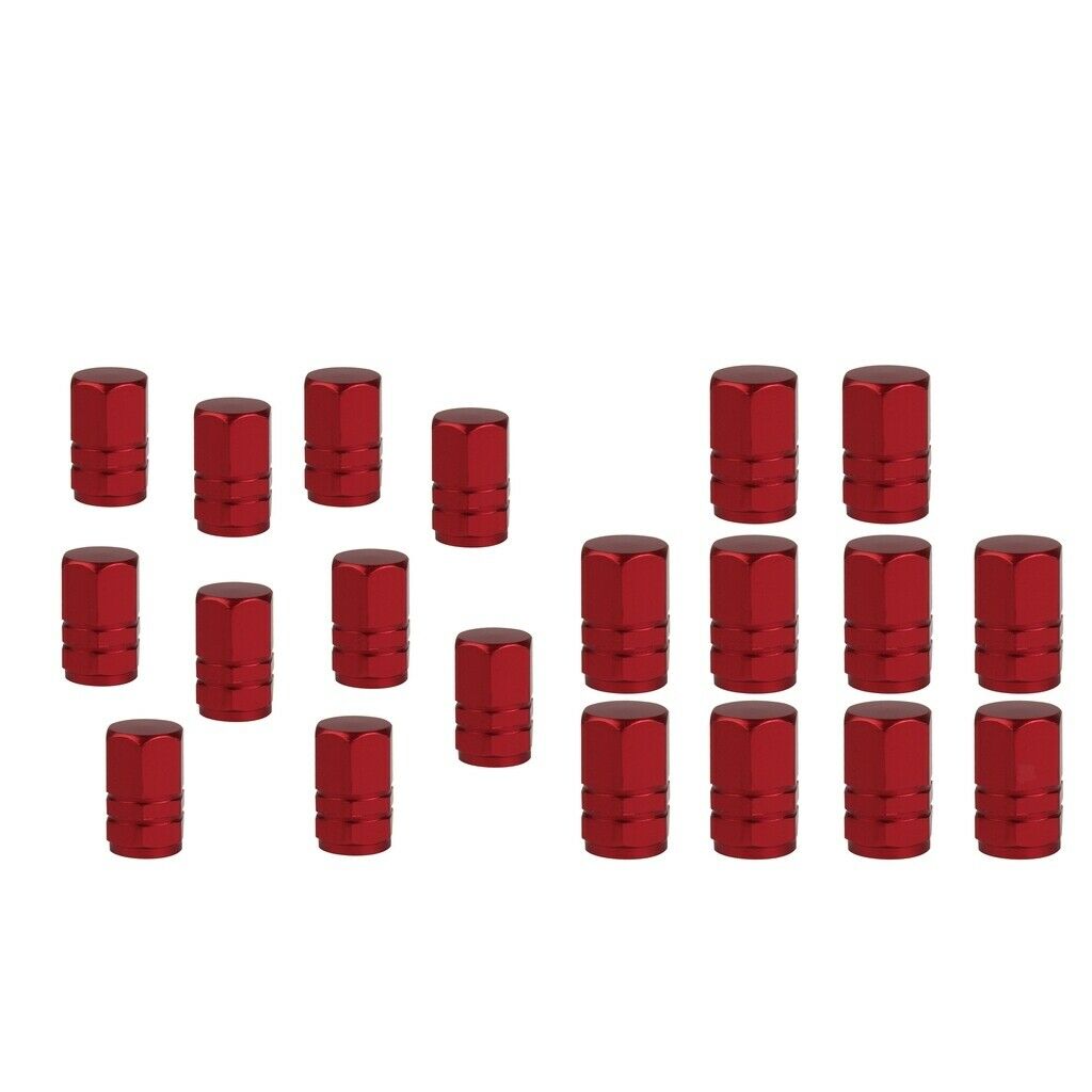 20pcs Car Motorcycle Tire Tyre Schrader Valve Cap Truck Bike Valve Cover Red