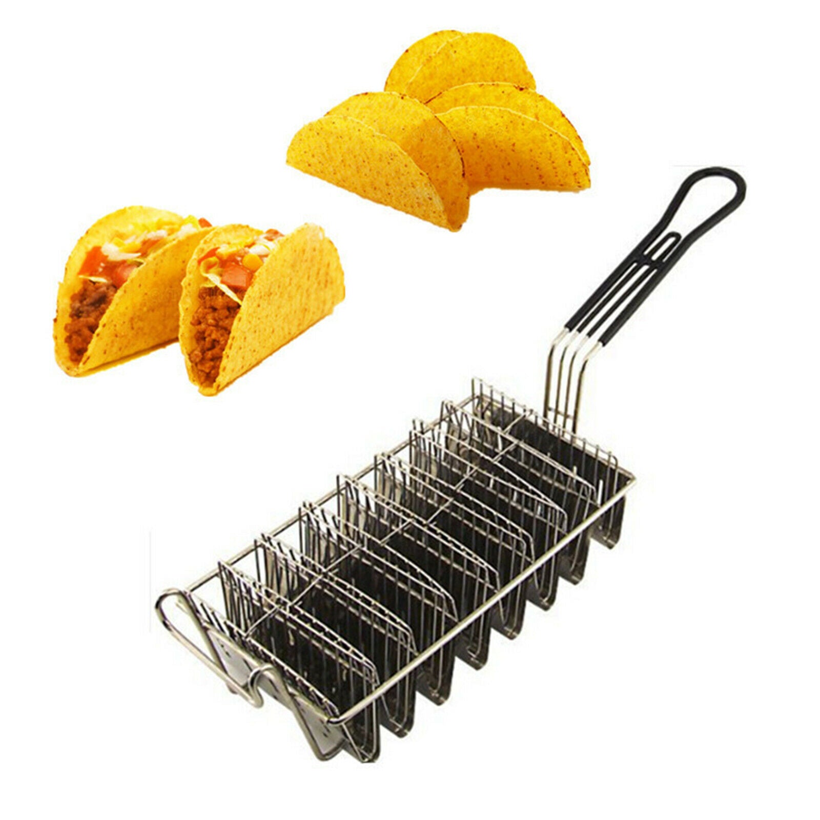 Taco Basket for Deep Fryer Holds 8 Shells Deep Fryer Taco Holder Basket for