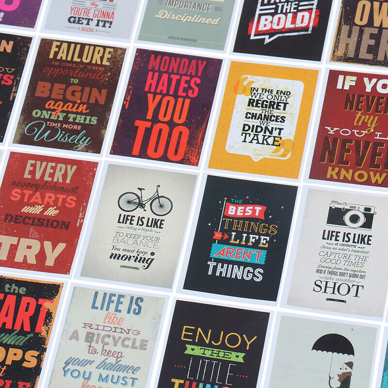 25Pcs Motivational Life Quotes Diary Stickers Skateboard Laptop Luggage Decals