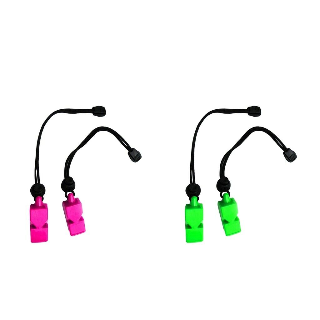 4 Pieces Safety Whistles Marine Whistles with Lanyard for Camping Hiking