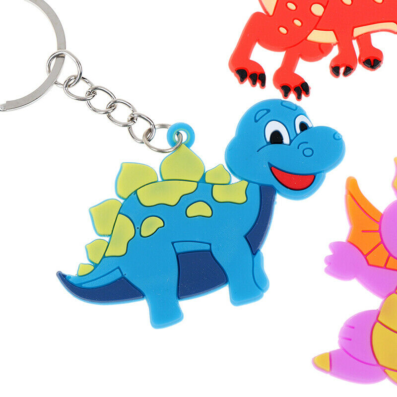 6x Cartoon Dinosaur Keychain Pendant Keyring Dinosaur Party Decor Kids Gifts DF