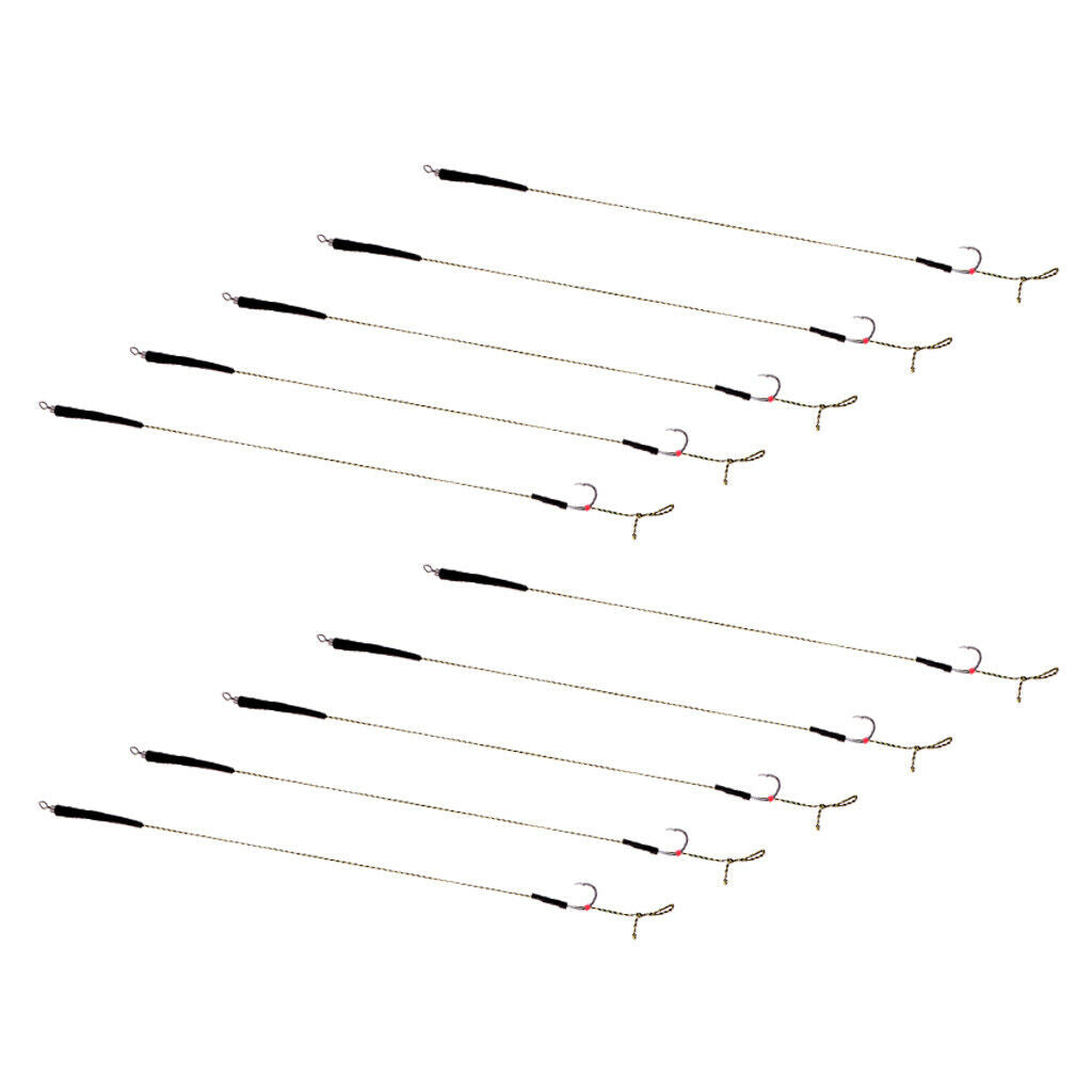 20 Pcs Carp Fishing Hair Rigs High Quality Camouflage Braided Lines Terminal