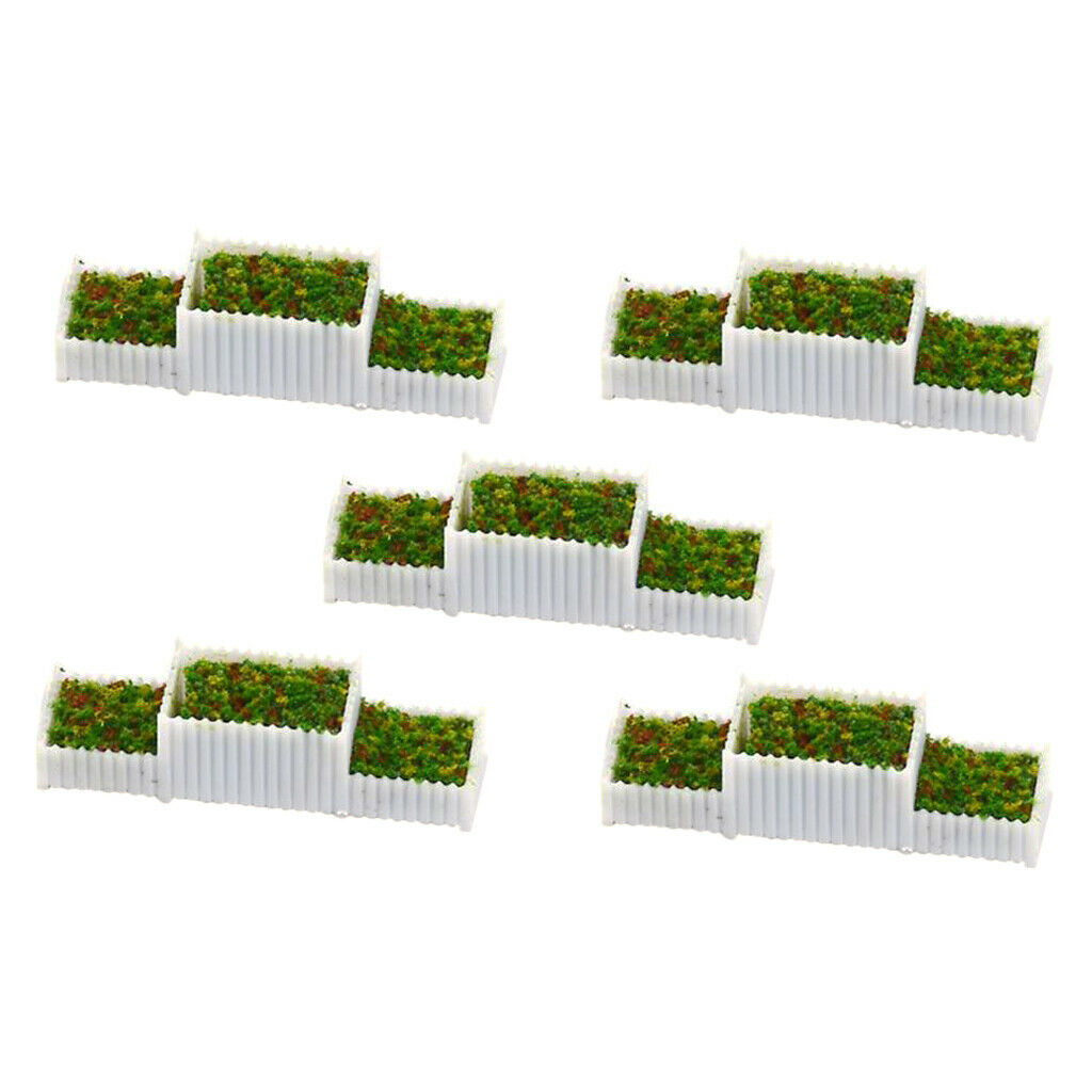 Set of 20 1/100 Gauge HO Flower Beds Set for Street Scenery Building Layout