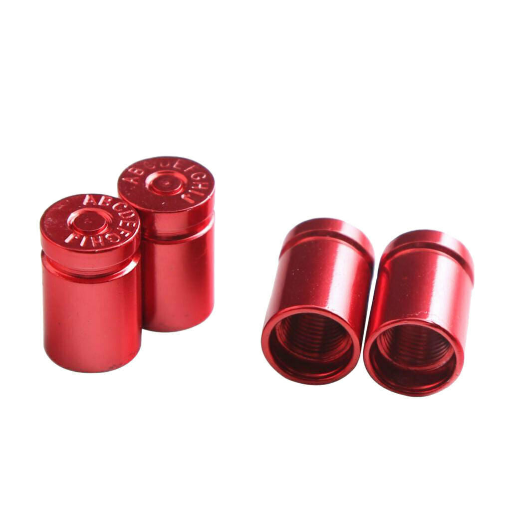 4 Pcs Auto Truck Bicycle Vehicle Wheel Tire Tyre Stem Valve Dust Caps Covers Red
