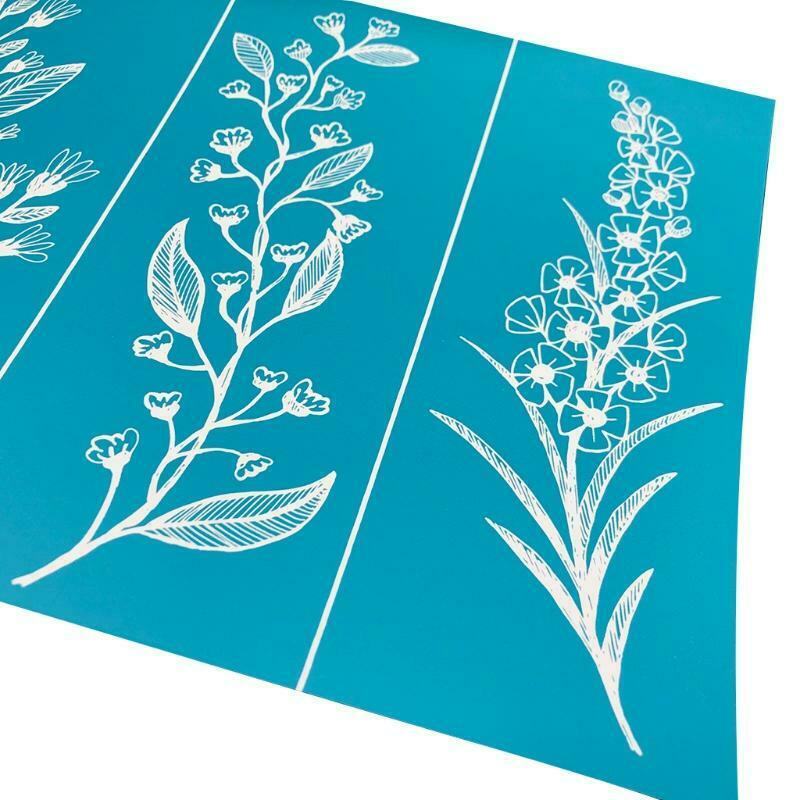 Leaf Flower Self-Adhesive Silk Screen Printing Stencil Painting T-Shirt Textile