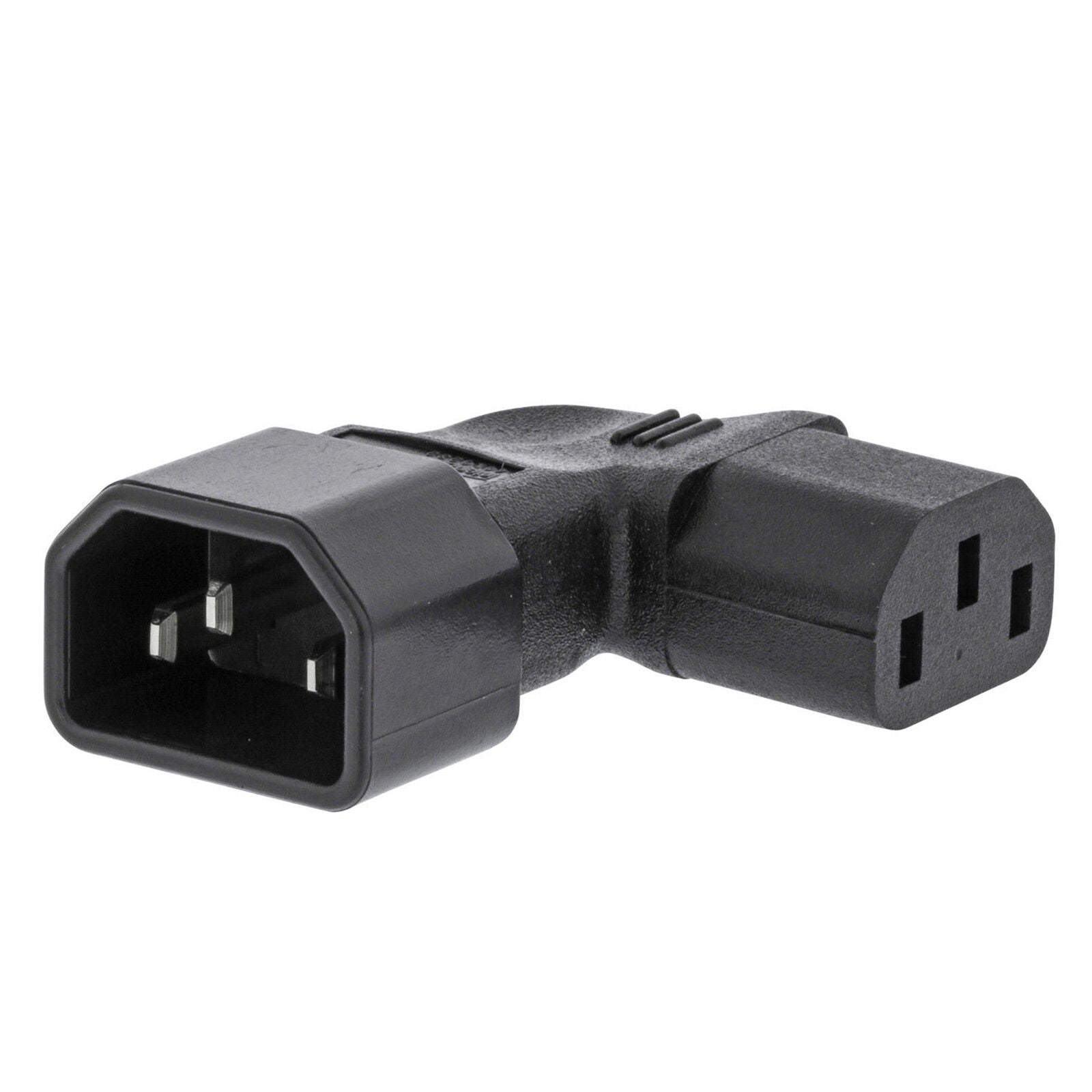Travel IEC320-C13 Male to C14 Female 90 Degree Right Angle Angled Power Adapter