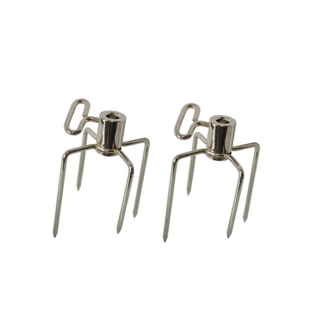 4Pcs BBQ Rotisserie Meat Forks Clamp Grill Meatpicks Stainless Steel Barbe