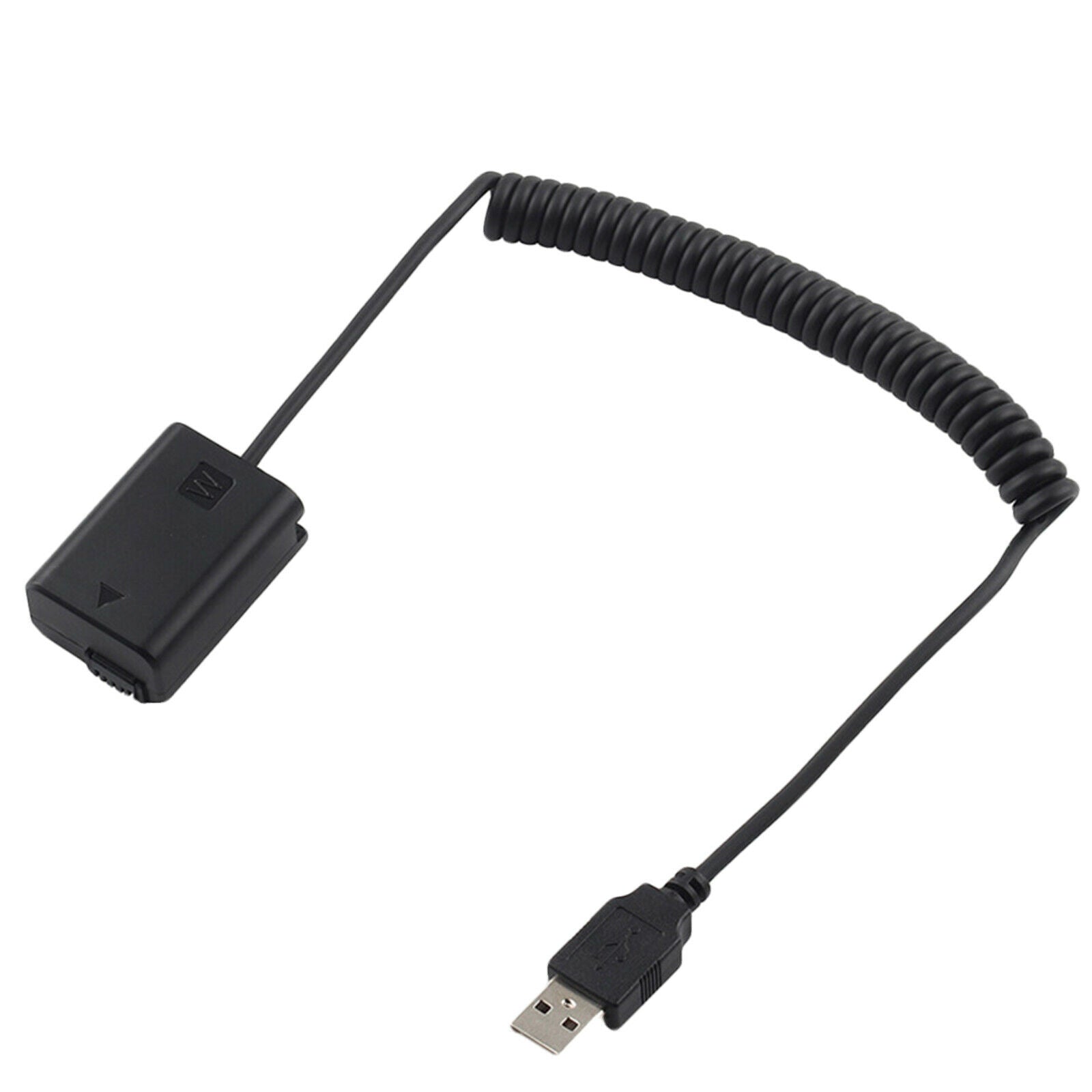 USB NP-FW50 Dummy Battery Pack Coupler Adapter with Spring Cable