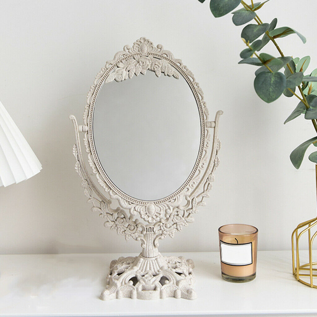 Desktop Mirror 360Â° Dresser Makeup Mirror Tabletop with Stand Decoration