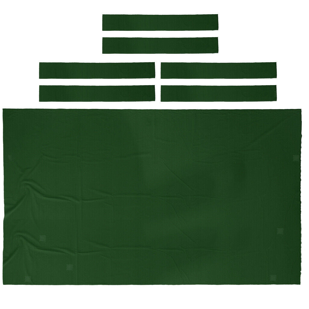 9ft Worsted Pool Table Cloth Billiard Felt with Cushion Rail Bars Green