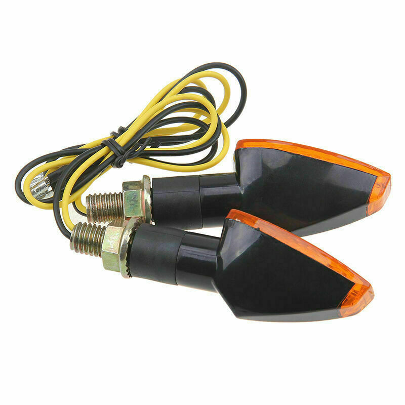 Motorcycle Turn Signal Lights Indicator Blinker Amber Lighting 12V Black