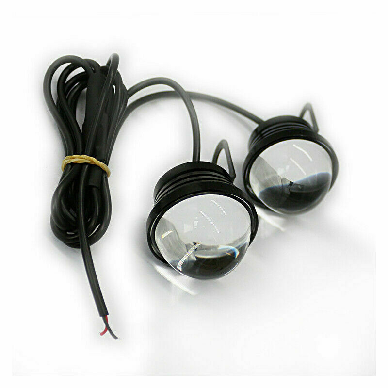 Pair 5W 12V Car SUV Fish Eye LED DRL Daytime Running Light Bulb Driving Fog Lamp