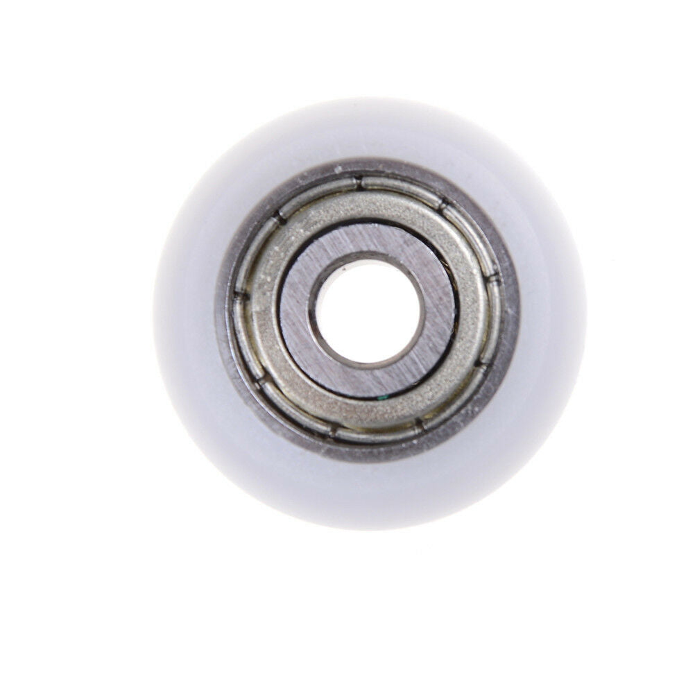 1 Nylon Plastic Carbon Steel Pulley Wheels Roller Groove Ball Bearing Whit.l8