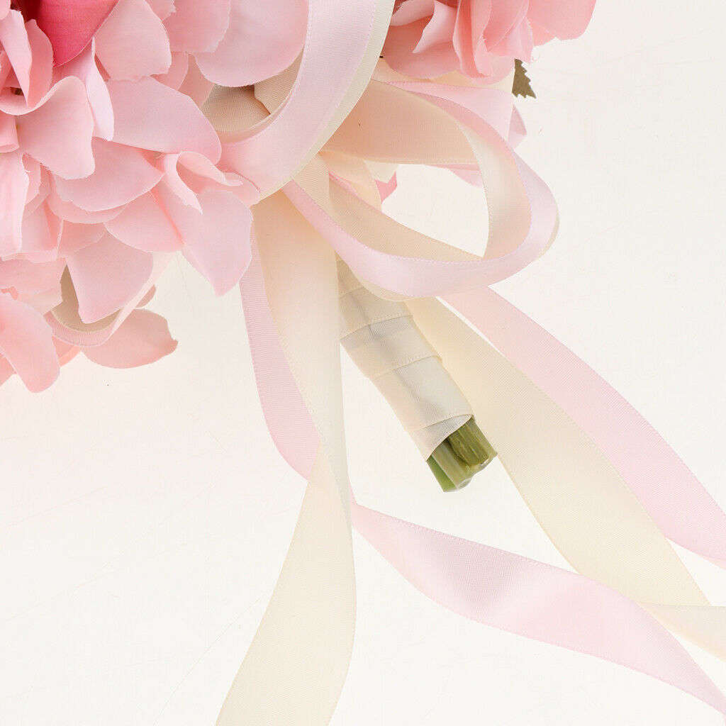 Pink Wedding Bouquet Roses Bridesmaid Bouquet, Bridal Bouquet Artificial Flowers