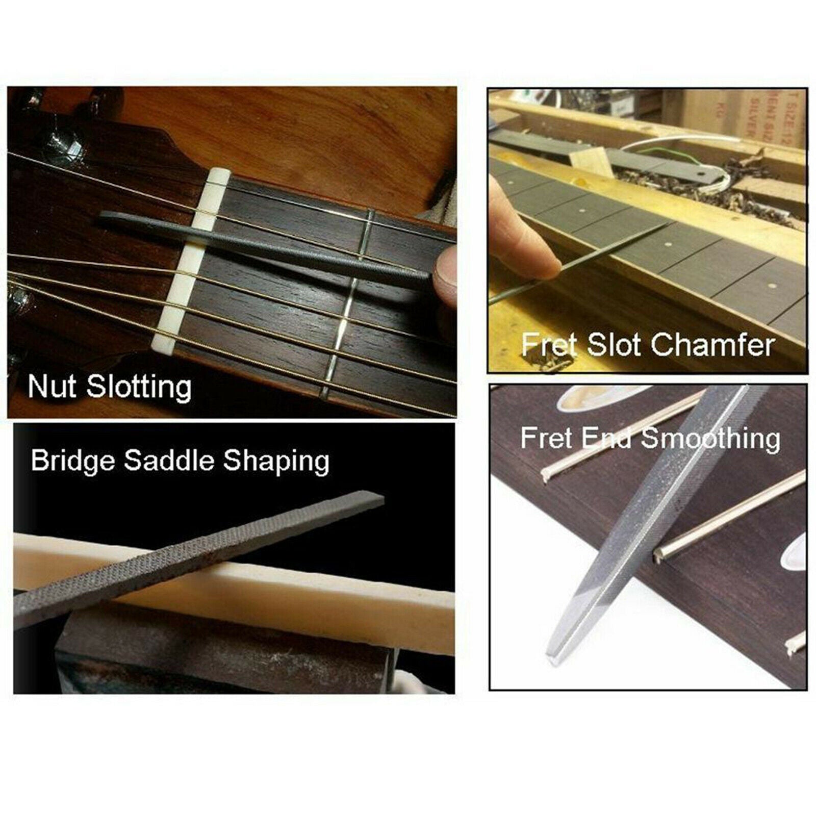 10 pieces in 1 guitar collar nut saddle slot grinding file set guitar maker