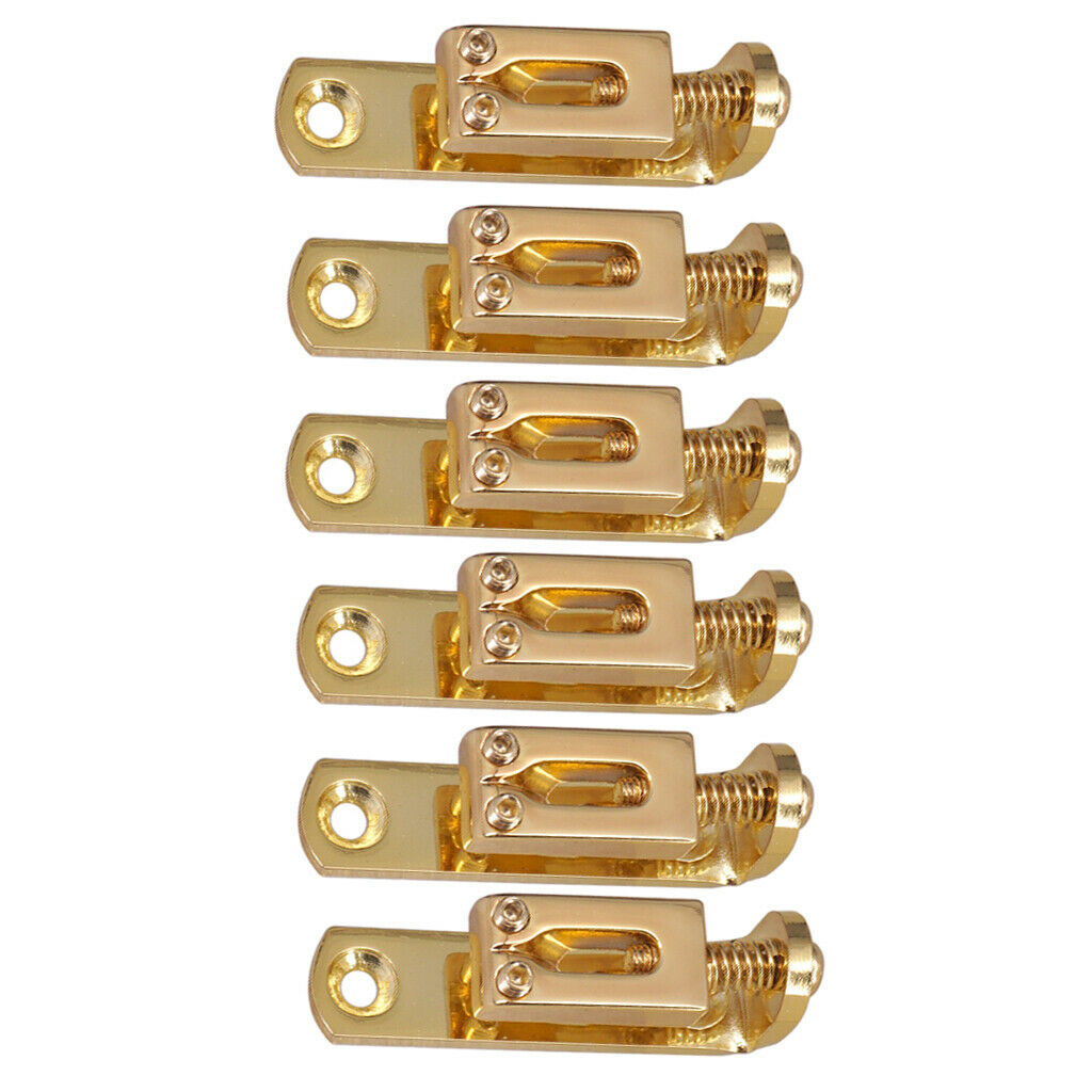 Set of 6 Goldne Electric Guitar Accs Single Individual Bridge Saddles Screws