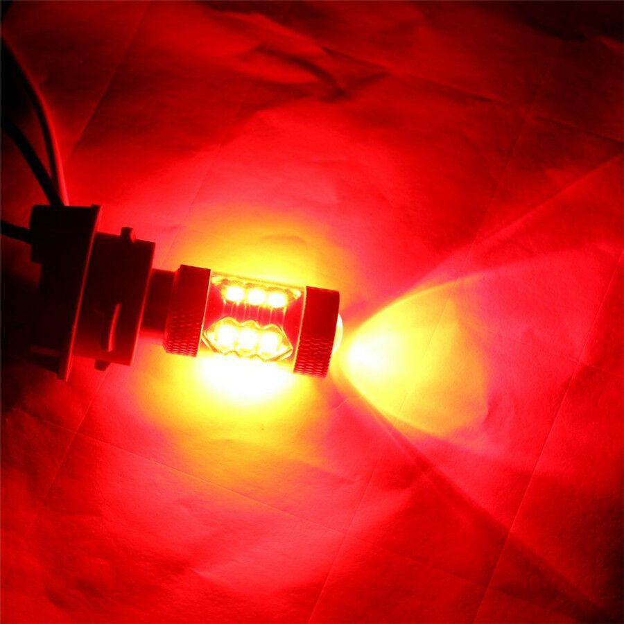 2x 1157 7528 BAY15D LED Car Brake Ligth Bulb 18*54.7mm 80W 1600 Lumens Red DC12V