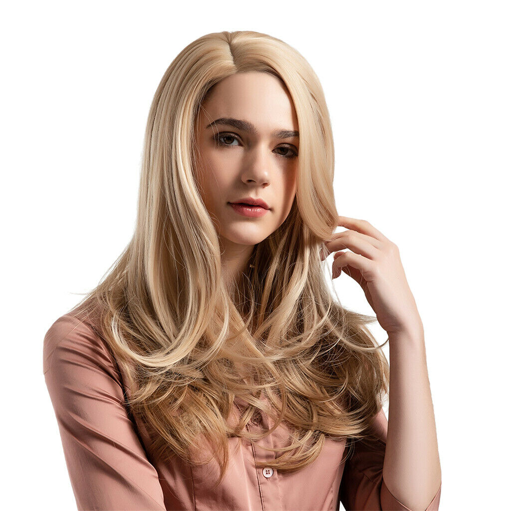 Long Straight Curly Wavy Wigs w/ Bangs for Women Synthetic Full Wig 22 inch