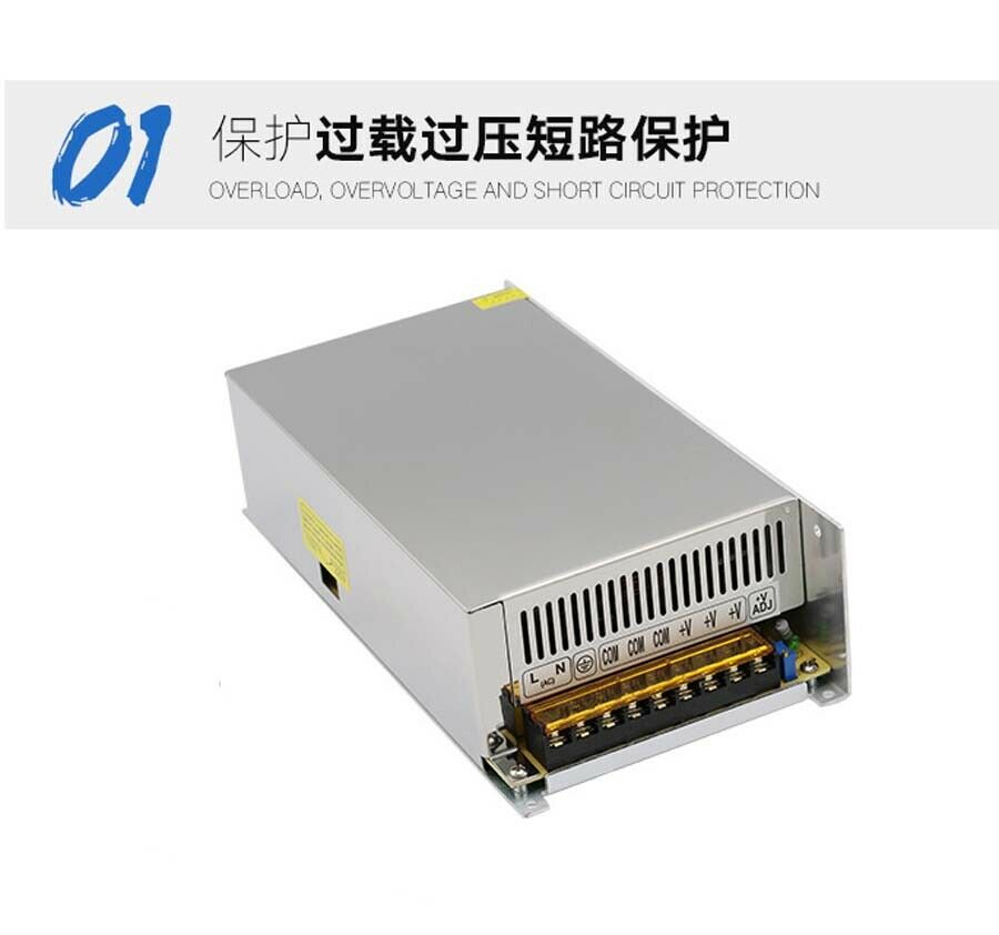 24V 20A 500W Regulated Switching Power Supply Transformer PSU DC Built-in Fan