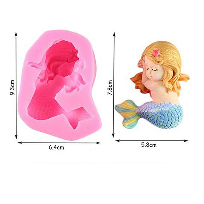 Sleeping Mermaid Silicone Mold Cake Decor DIY Craft Soap Tools Christmas GifBDD