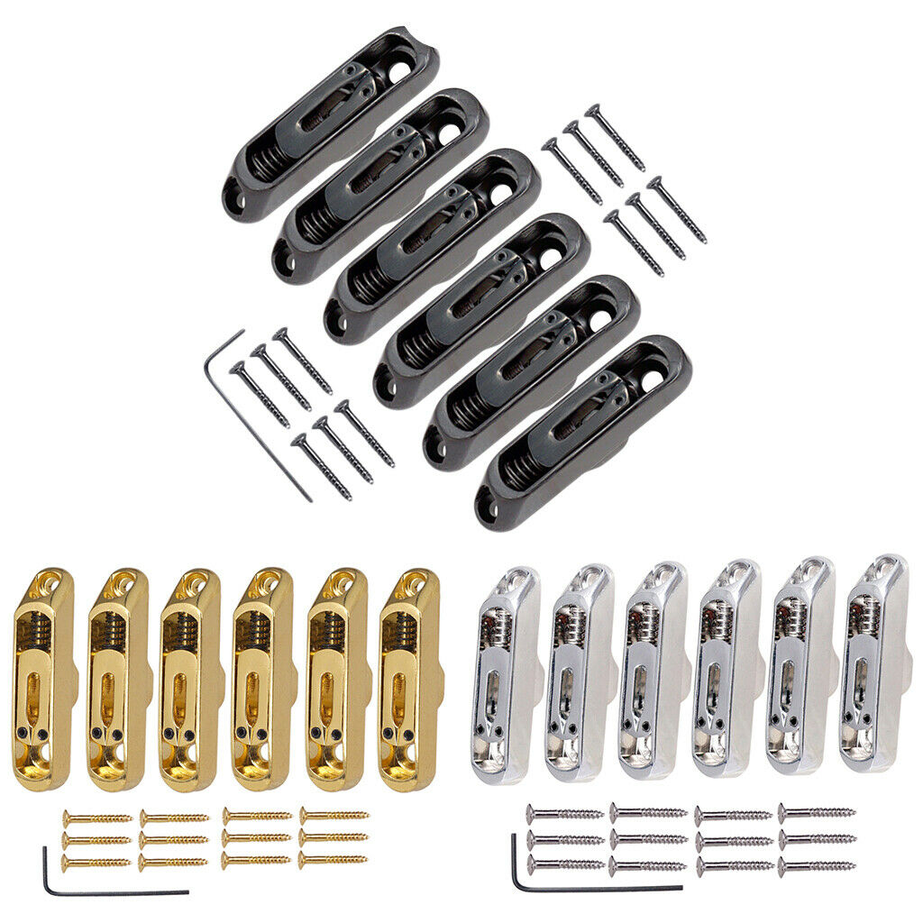 6 Pcs Single Individual Bridge Saddles Tailpiece Set for Electric Guitar  Parts