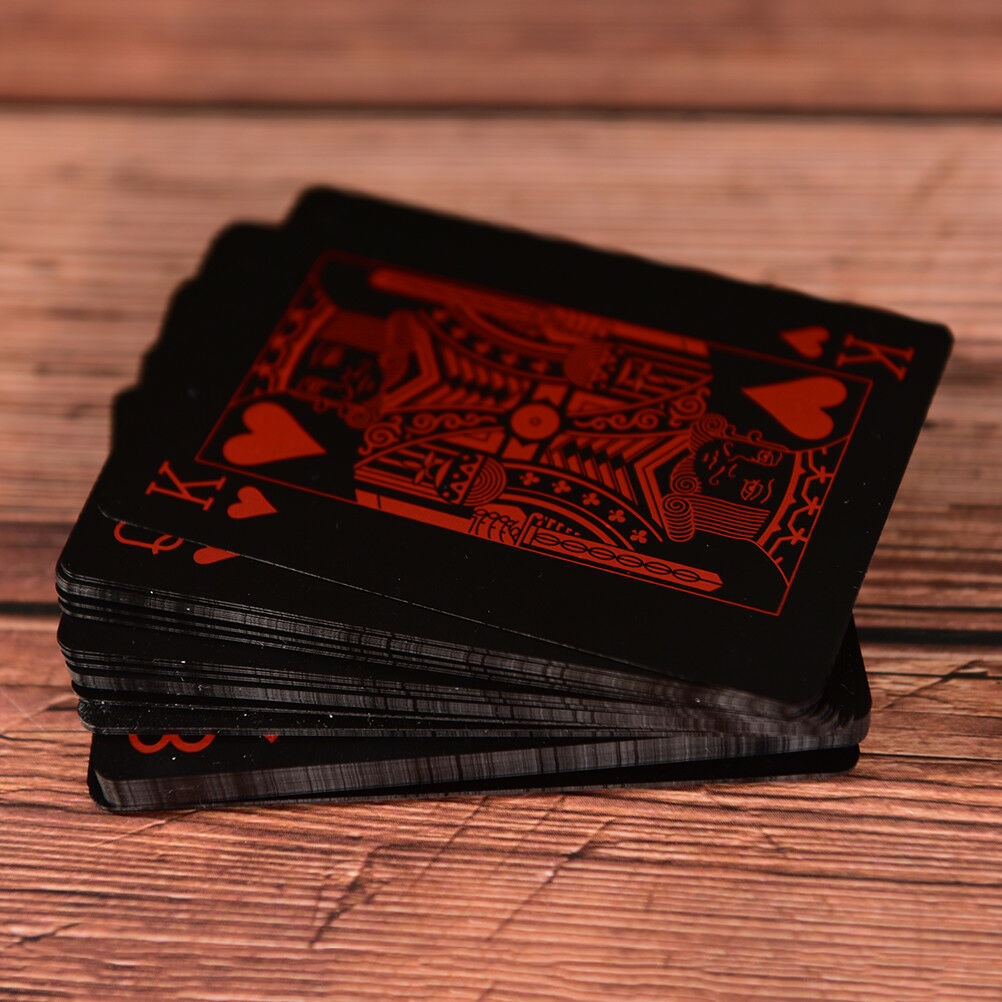 Waterproof Black Plastic Playing Cards Collection Poker Cards Board Games Pip US