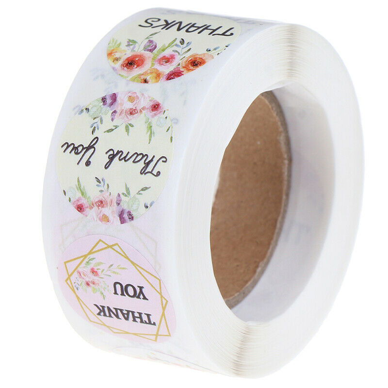 500pcs Round Floral Thank You Stickers 1inch Envelope Seal Stationery Sti.l8