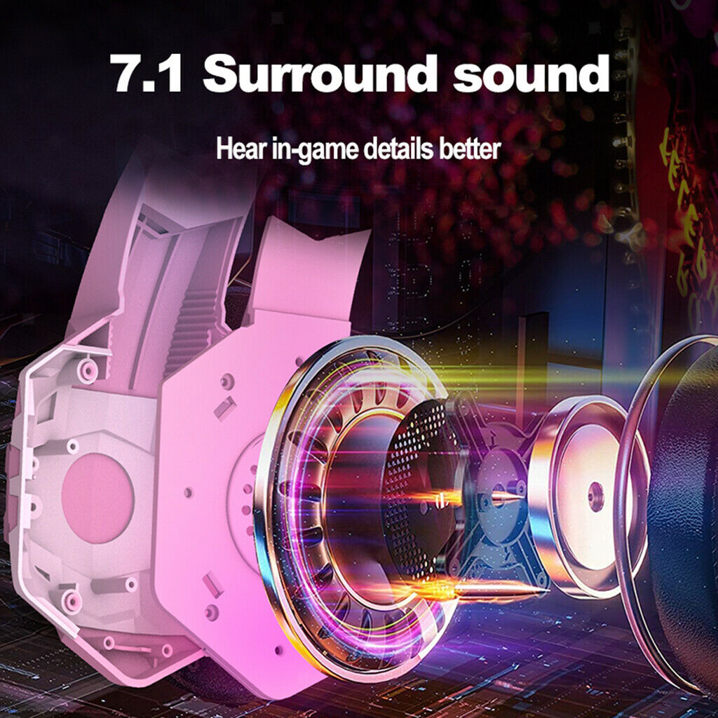 Gaming Headset with Noise Isolation Mic Volume Control for Xbox One Pink