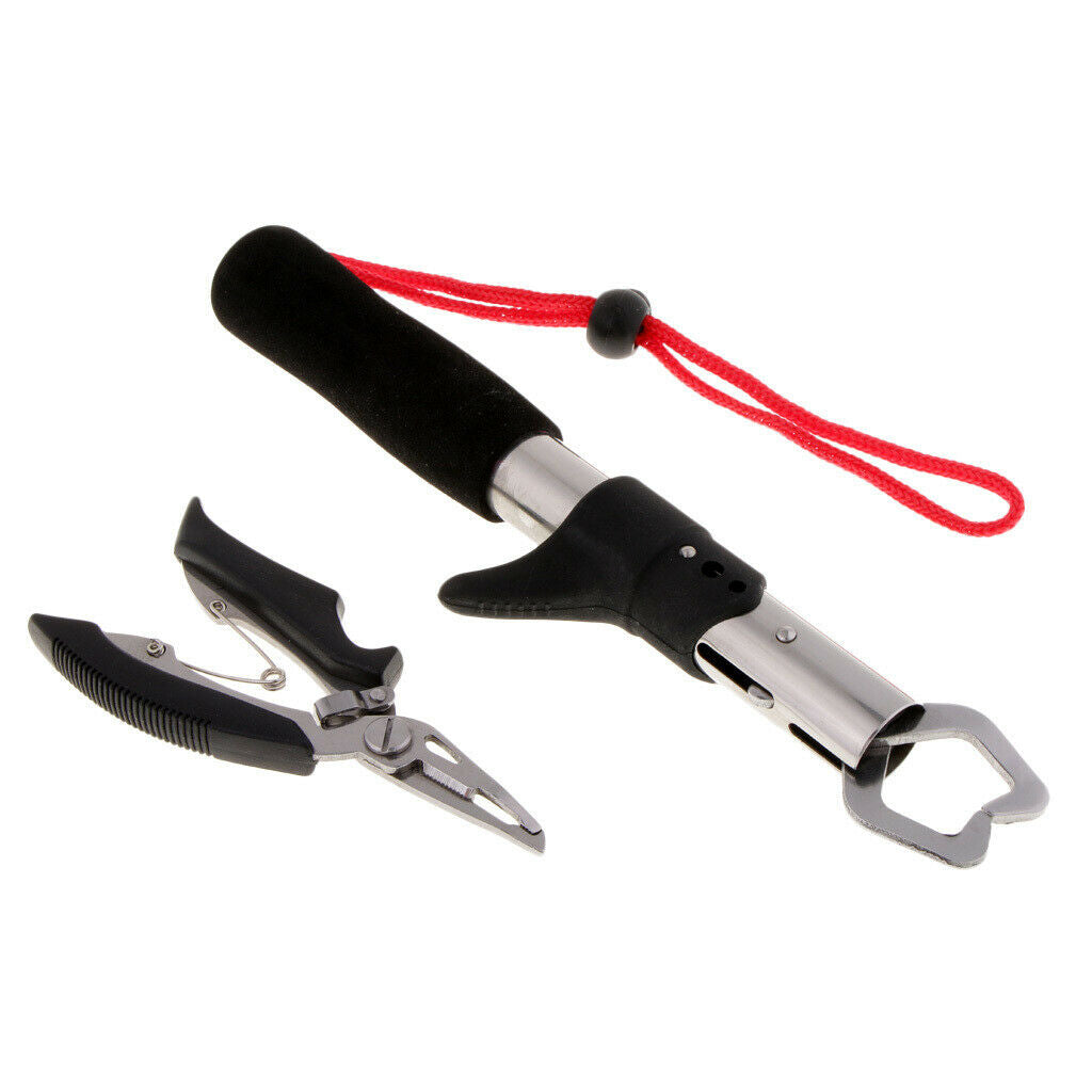 Stainless Steel Fish Gripper and Plier Combo Fish Lip Grabber Line Cutter