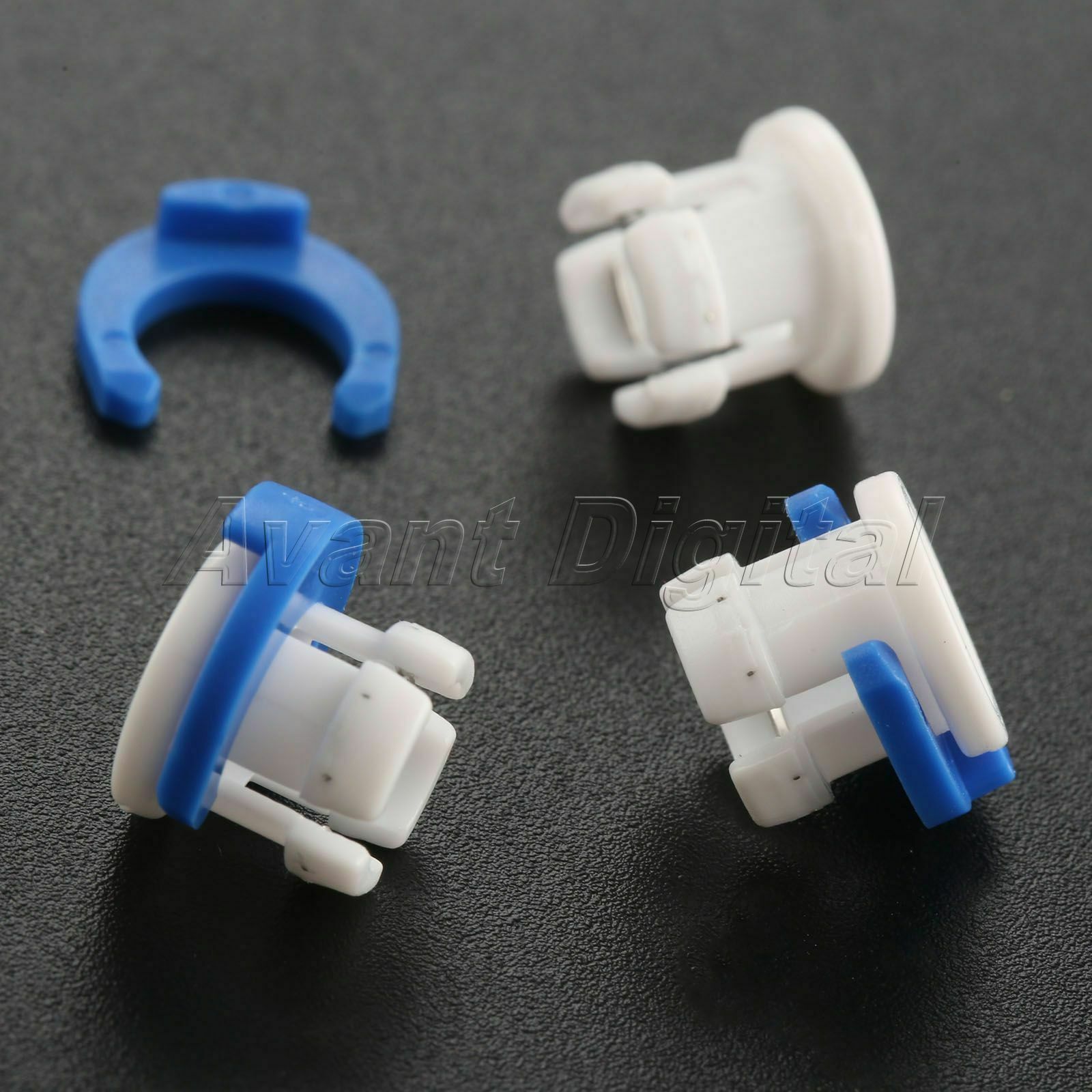 10 set  Durable Plastic Bowden Tube Clamp Clip 10x white clamps + 10x blue clips