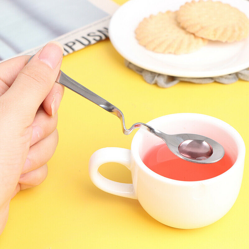 Stainless Steel Multifunctional Milk Coffee Mixing Spoons With Curved Han.l8