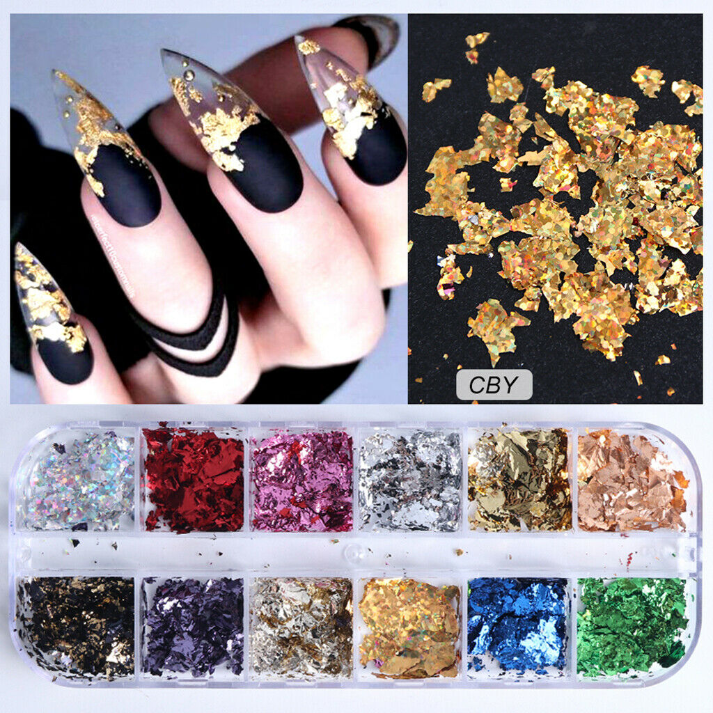 24 Colors Crafts Nail Glitter Paillettes Fragments Nails Art Decoration