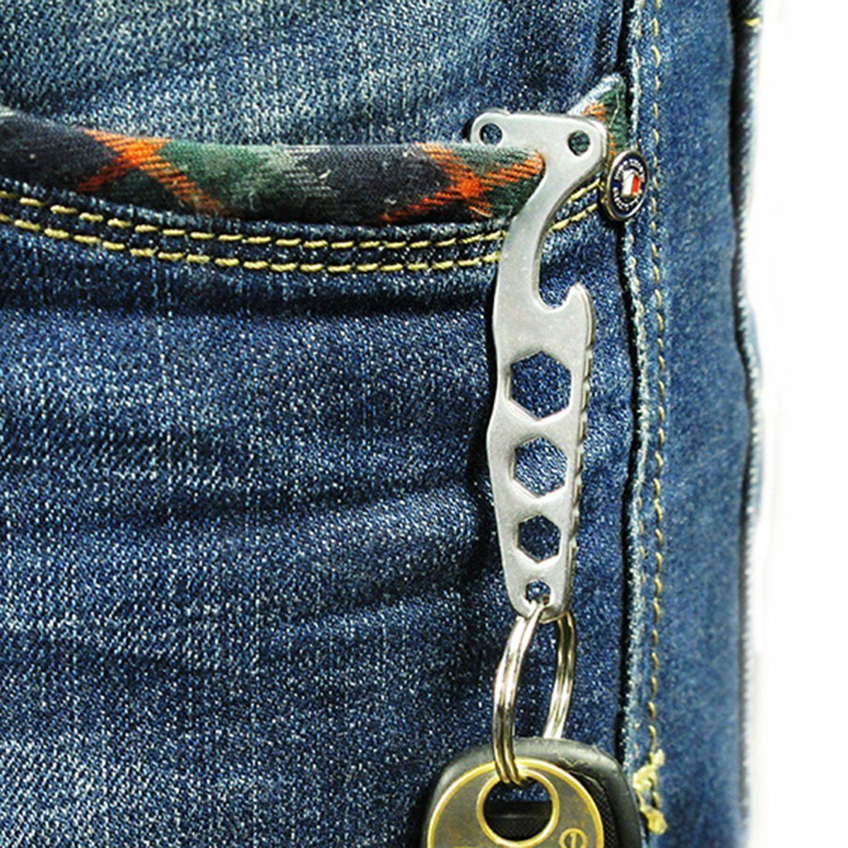 Mini Stainless Multi Tool EDC Pocket Bottle Opener Screwdriver Keychain .l8