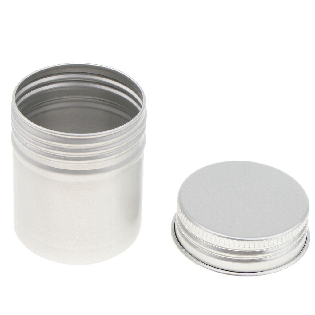 5x 50ml Empty Metal Tins Makeup Can with Screw Lids for Tea Powders Storage