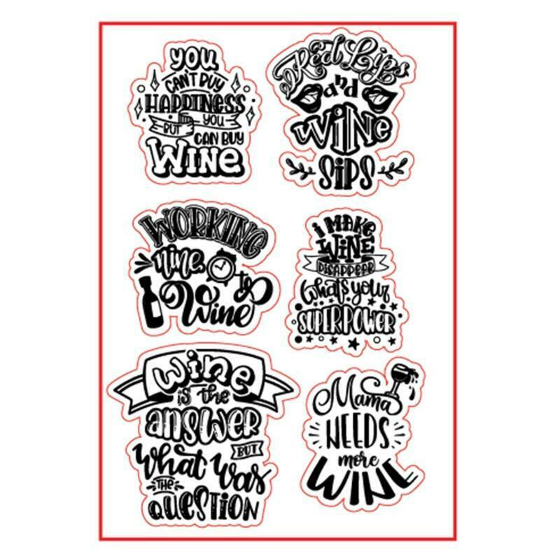 Wine Silicone Clear Seal Stamp DIY Scrapbooking Embossing Photo Album Decorative