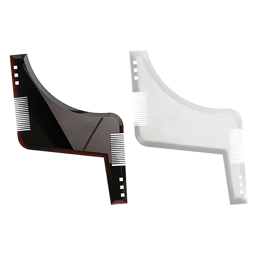 2 Pieces Double-sided Beard Shaping Tool Shaper Stencil Symmetry Trimming