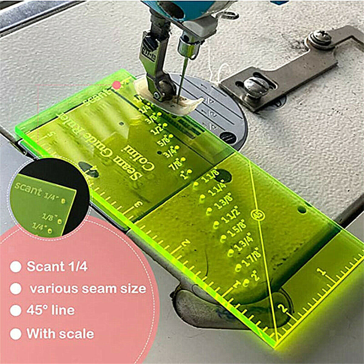 Sewing Ruler Various Seam Size Quilting Seam Guide Ruler for Quilting Kit