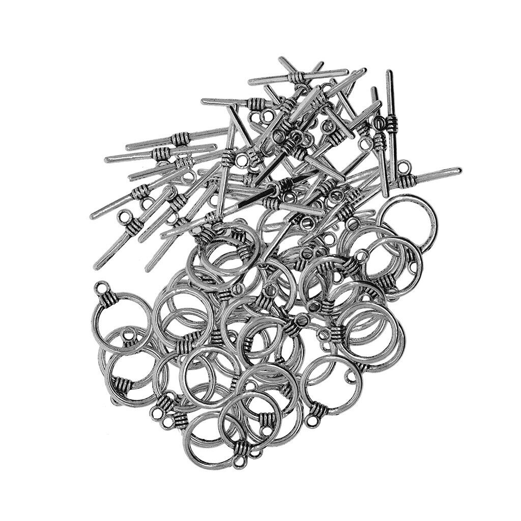 50 Set Toggle Clasp Pendants For Jewelry DIY Making Accessories
