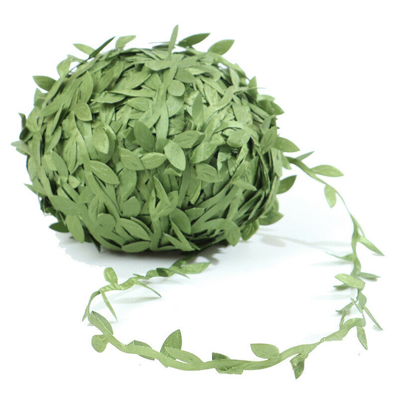 Olive Leaves Leaf Trim Ribbon for DIY Craft Decoration (84 Yards Green)ZTM Qx