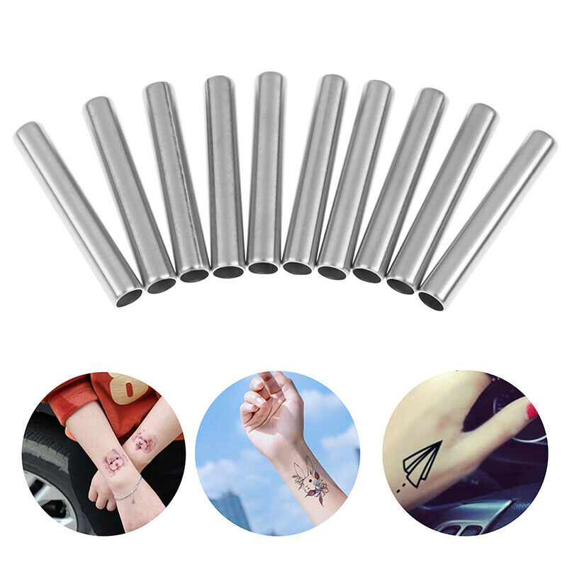 10Pcs Tattoo Back Tattoo Machine Grip Tip Back Needle Stainless Steel Stem TubDD