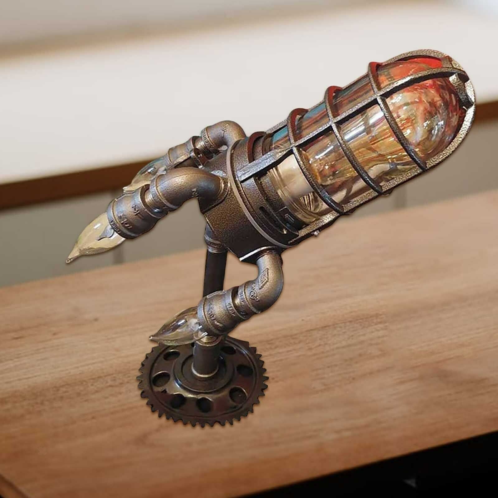 Creative Rocket Night Light Industrial LED Desk Lamp Living Room Ornament