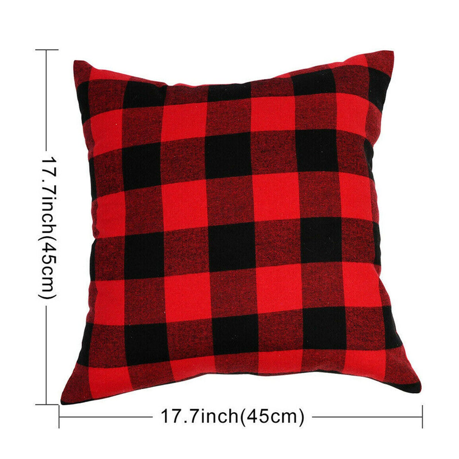 2X Throw Pillow Cover Red Black Buffalo Check Plaid Home Decor Cushion Sofa Case