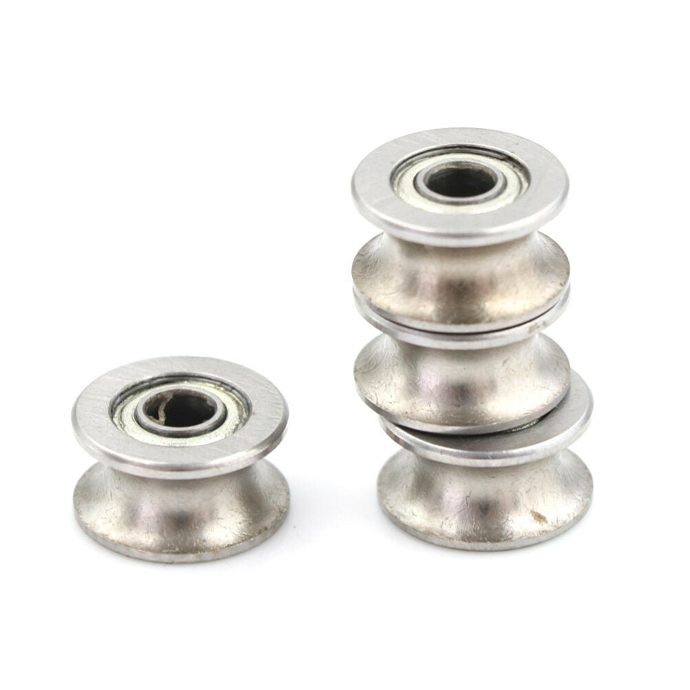 4PCS 4*13*7MM 624UU HCS U Groove Guide Pulley Rail Ball Bearings Whe.l8