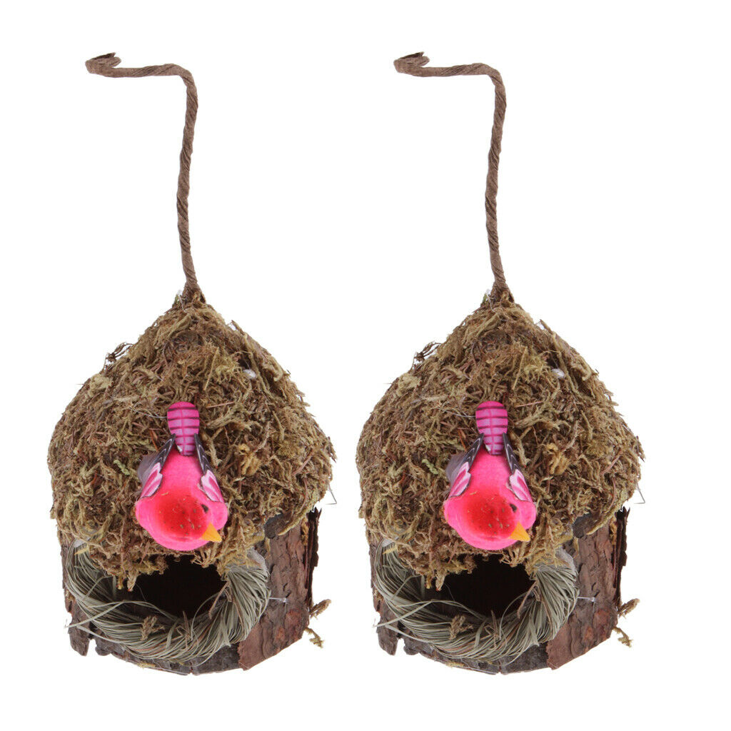 2 Pcs Natural Pet Bird Nest Canary Cockatiel Breeding Birdcage Cave Bed