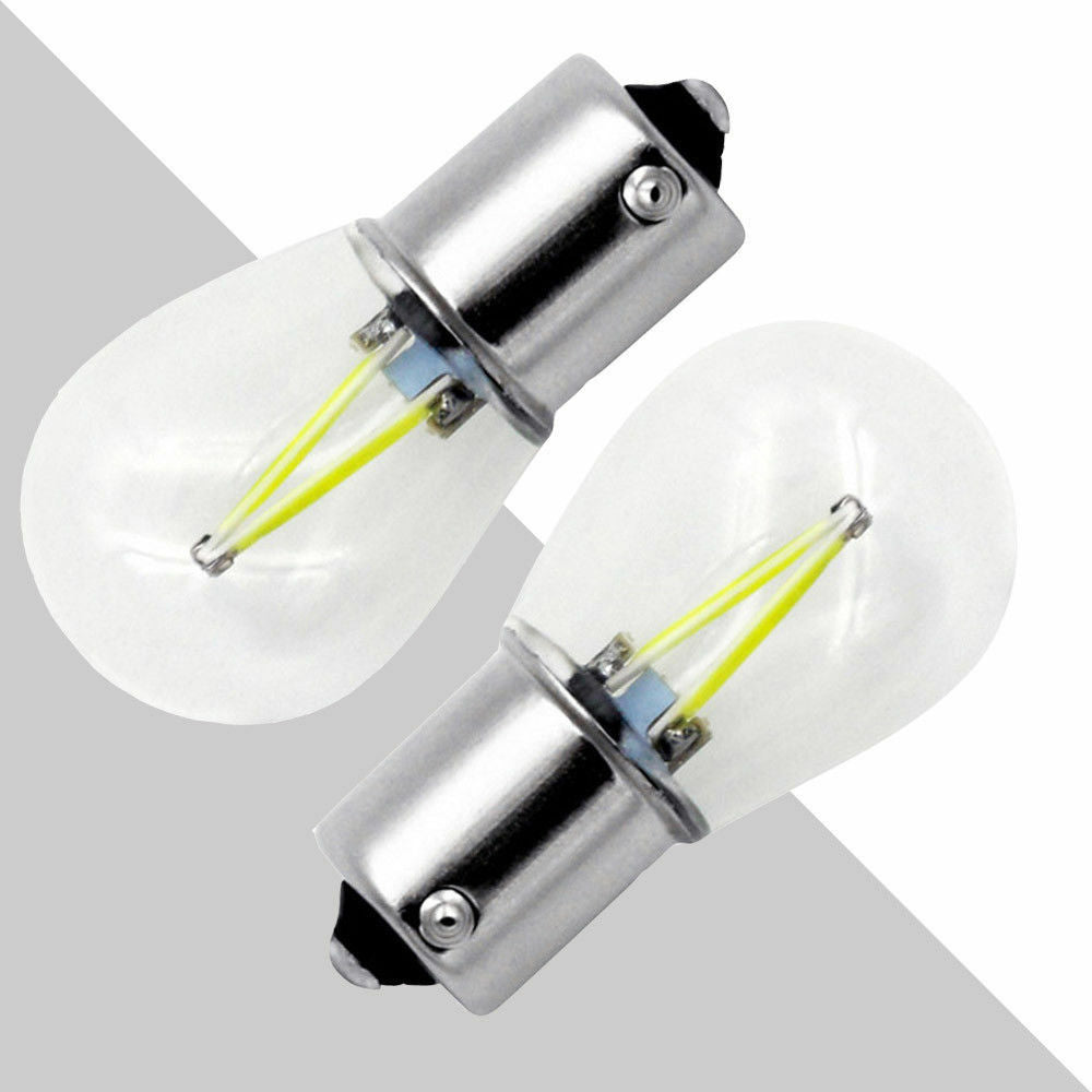 2x 1156 BA15S P21W COB White LED Turn Signal Reverse Light Lamp Bulbs DC 12V-24V