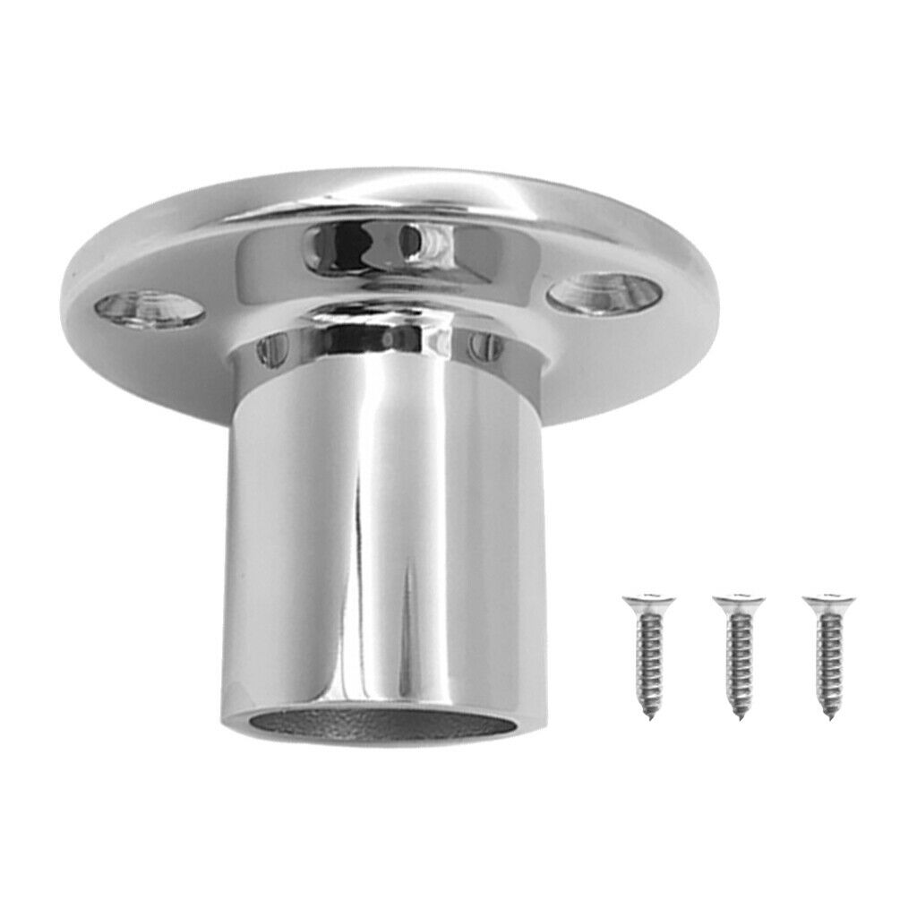 1 Pair Stainless Steel Boat Hand Rail Fitting 25mm Round Stanchion Base