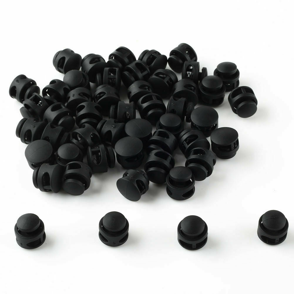 12x Cord lock 5mm toggle stopper clip clamp drawstring buckle spring catch Lots